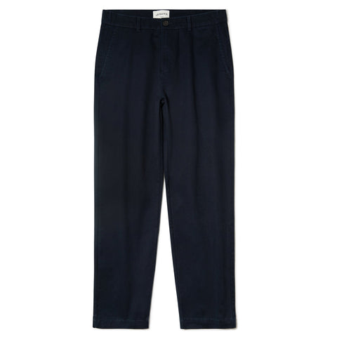 Chino en coton coupe droite bleu marine