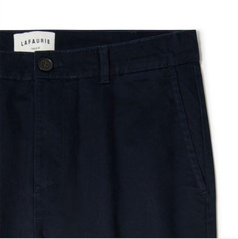Chino en coton coupe droite bleu marine