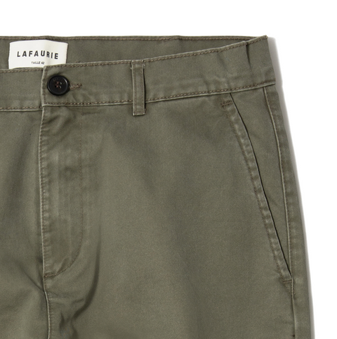 Chino en coton coupe droite vert