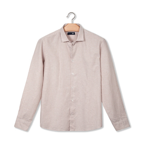 Chemise en lin & coton lavé kraft