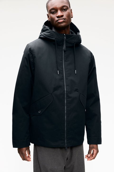 Parka courte en coton imperméable marine