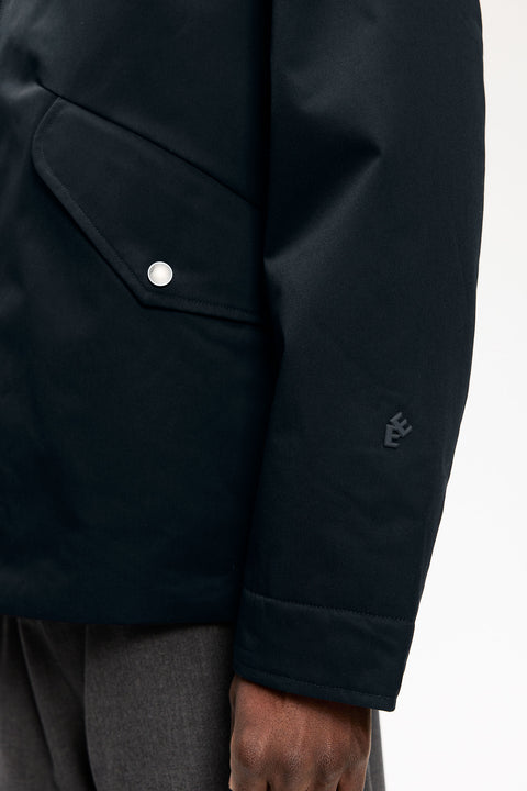 Parka courte en coton imperméable marine