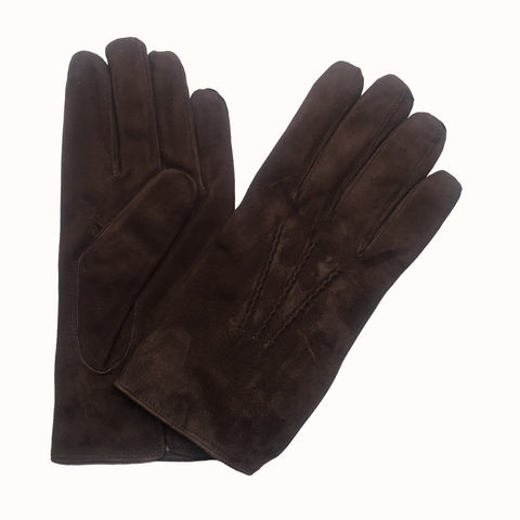 Jo Vêtement boutique d'accessoires pour homme à Paris Montmartre et Batignolles. Nouvelle collection hiver 2021. Gants en cuir suede marrone paire