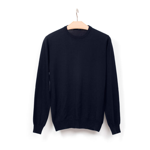 Pull IRWIN en laine mérinos bleu marine